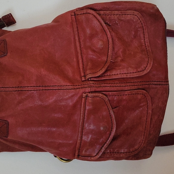 GORGEOUS VINTAGE FOSSIL DISTRESSED LEATHER BAG - Picture 11 of 16